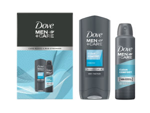 Darilni set Dove Men, FM Eco1 Clean Comfort, Deo Spray, Gel za prhanje