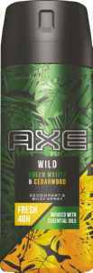 Dezodorant Axe, Wild Greenmohito & Cedwood, 150 ml