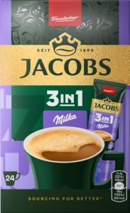 Napitek kavni Jacobs, instant, Milka, 3 v 1, 24 x 12,4 g