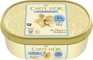 Sladoled Carte D´or, vanilija, s 30% manj sladkorja, 1000 ml