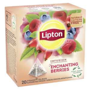 Čaj Lipton, sadni, malina in borovnica, 42 g