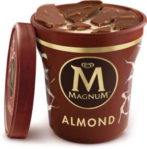 Sladoled Magnum mandelj, lonček, 440 g