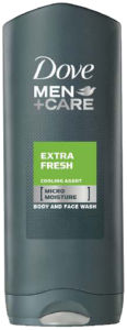 Gel za prhanje Dove, extra fresh, 250 ml