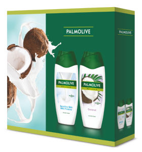 Darilni paket Naturals, Kokos & Milk, gel za prhanje, mlečni proteini 250 ml + kokos 250 ml