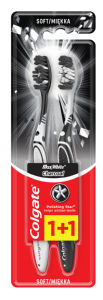 Zobna ščetka Colgate, Max White Charcoal, mehka, 2/1