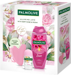 Darilni paket Palmolive, Rose, tušgel, roll on, masažni kamen