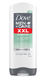 Gel za prhanje Dove Men, Sensitive 3 v 1, 400 ml