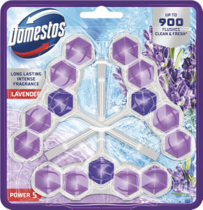 Osvežilec Domestos, WC obešanka, Power 5 Lavanda, 3 x 50 g