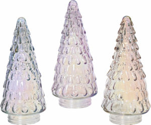 Dekoracija drevesce, božično, stekleno, 23,5 x 10,8 cm