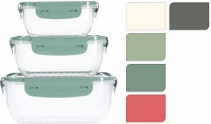 Posoda za shranjevanje, s pokrovom, 3/1