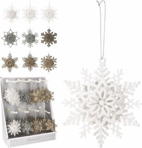 Obešanka božična, zvezda, sort., 10 cm