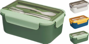 Posoda za kosilo, z žlico in vilicami