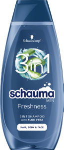 Šampon za lase Schauma, moški, 3 v 1 Sea mineral & Aloe vera, 400 ml