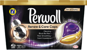 Pralni prašek Perwoll Renew & Care Caps Black, 18 pranj