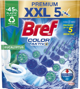 Osvežilec Bref, wc obešanka, Colour Aktiv, Eucalyptus, 5 x 50 g