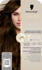 Barva za lase Schwarzkopf, Creme Supreme, 5-60 Chocolate Brown