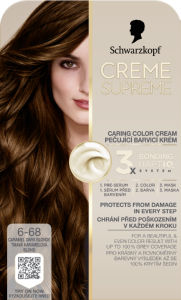 Barva za lase Schwarzkopf, Creme Supreme, 6-68 Light Caramel Brown