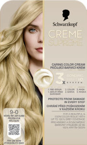 Barva za lase Schwarzkopf, Creme Supreme, 9-0 Natural Light Blonde