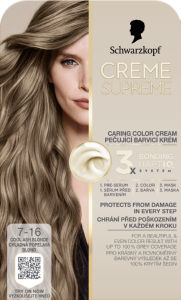 Barva za lase Schwarzkopf, Creme Supreme, 7-16 Cool Ash Dark Blonde