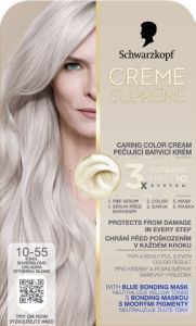 Barva za lase Schwarzkopf, Creme Supreme, 10-55 Platinum Silver Blonde