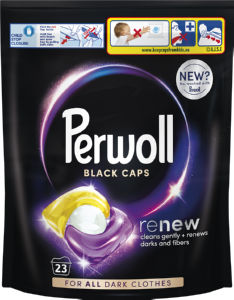Pralni prašek Perwoll, kapsule, Black, 23 pranj