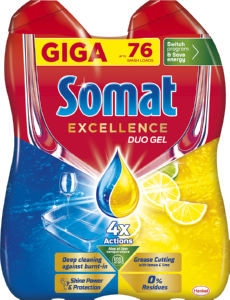 Gel Somat Duo, Lemon, 76 pranj, 2 x 684 ml