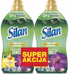 Mehčalec Silan, Aromatherapy Jungle, 124 pranj, 2 x 1,364 ml