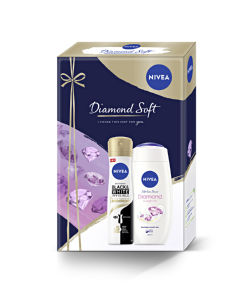 Darilni set Nivea, Diamond Soft, ženski, deo sprej 150 ml + tuš gel 250 ml
