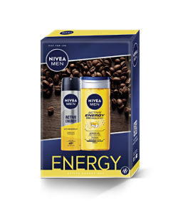 Darilni set Nivea Men, Energy, deo sprej 150 ml + tuš gel 250 ml