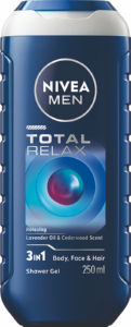 Gel za prhanje Nivea Men, Total Relax, 250 ml