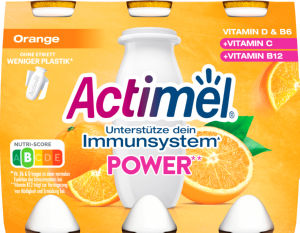 Napitek Actimel, Power, pomaranča, 6 x 100 g