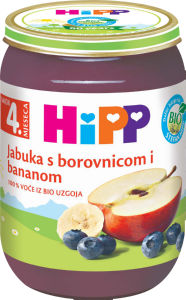 Kašica Bio Hipp, jabolko, borovnica, 190 g