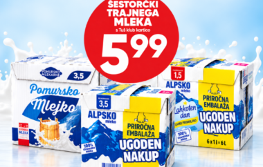 Vse trajno mleko 6 x 1 l samo 5,99 €