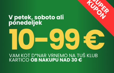 10-99 % vrnemo na Tuš klub kartico