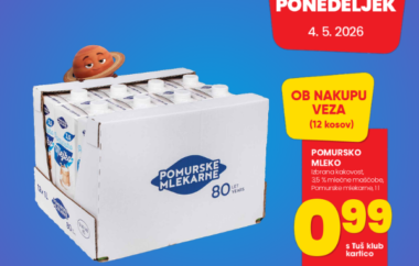 Samo v ponedeljek: top ponudba Pomurskega mleka