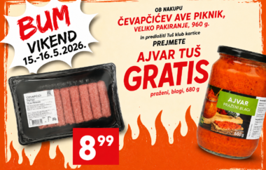 Kupi čevapčiče, prejmi GRATIS ajvar