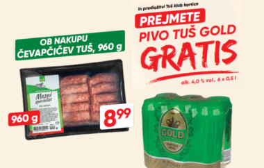 Kupi čevapčiče, prejmi GRATIS pivo