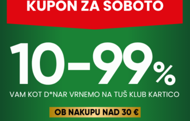 V soboto vračamo D*NAR: 10-99 % nazaj na Tuš klub kartico