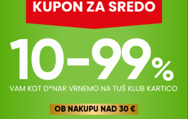 V sredo vračamo D*NAR: 10-99 % nazaj na Tuš klub kartico