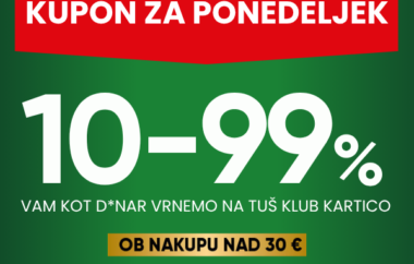 V ponedeljek vračamo D*NAR: 10-99 % nazaj na Tuš klub kartico