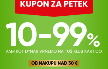 V petek vračamo D*NAR: 10-99 % nazaj na Tuš klub kartico