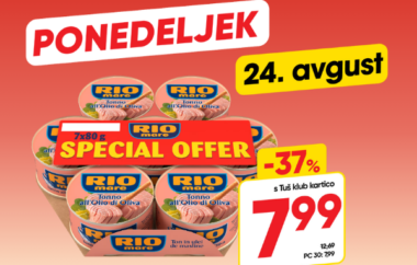 Top akcija samo v ponedeljek
