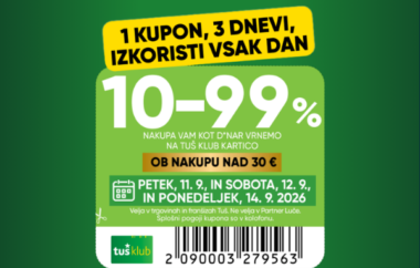 1 kupon, 3 dnevi, 3 priložnosti za prihranek!