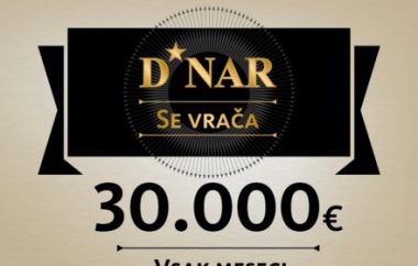 V veliki nagradni igri D*NAR SE VRAČA bomo podarili kar za 30.000 € D*NAR-ja